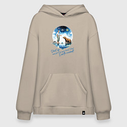 Худи оверсайз Прикол капибара и Илон Маск