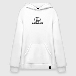 Толстовка-худи оверсайз Lexus авто бренд лого, цвет: белый
