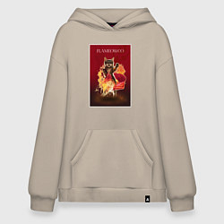 Худи оверсайз Фламяуко: танцующая кошка