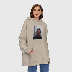 Толстовка-худи оверсайз Travis Scott magshot, цвет: миндальный — фото 2
