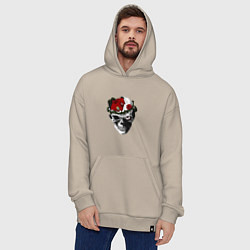 Толстовка-худи оверсайз Берсерк череп, цвет: миндальный — фото 2