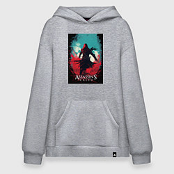 Худи оверсайз Assassins creed red blue abstract