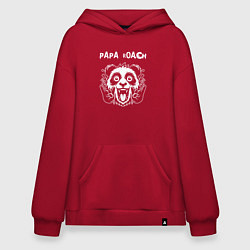 Толстовка-худи оверсайз Papa Roach rock panda, цвет: красный