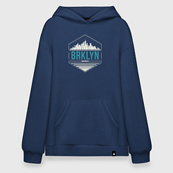 Толстовка-худи оверсайз Brooklyn city, цвет: тёмно-синий