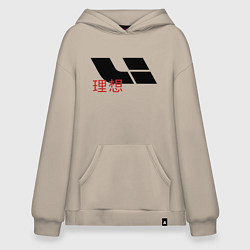 Толстовка-худи оверсайз Lixiang, цвет: миндальный