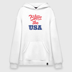 Толстовка-худи оверсайз Bless the USA, цвет: белый