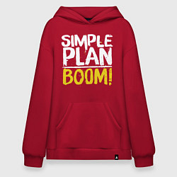 Толстовка-худи оверсайз Simple plan - boom, цвет: красный
