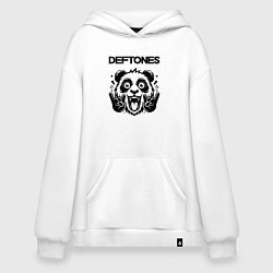 Толстовка-худи оверсайз Deftones - rock panda, цвет: белый