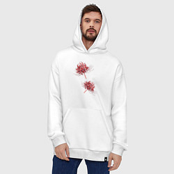Толстовка-худи оверсайз Токийский гуль Паучья лилия, цвет: белый — фото 2