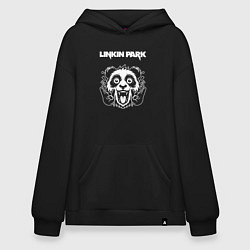 Толстовка-худи оверсайз Linkin Park rock panda, цвет: черный