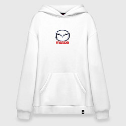 Толстовка-худи оверсайз Mazda logo, цвет: белый