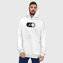 Толстовка-худи оверсайз Режим космоса включен, цвет: белый — фото 2
