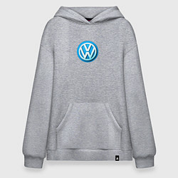 Толстовка-худи оверсайз Volkswagen logo blue, цвет: меланж