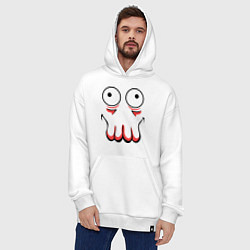 Толстовка-худи оверсайз John Zoidberg Face, цвет: белый — фото 2