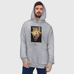 Толстовка-худи оверсайз Twisted metal 2 - clown head, цвет: меланж — фото 2