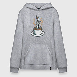 Толстовка-худи оверсайз Skeletor coffee, цвет: меланж