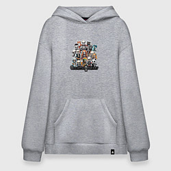 Худи оверсайз Стикеры со скелетами