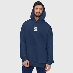 Толстовка-худи оверсайз Zenless Zone Zero logotype, цвет: тёмно-синий — фото 2
