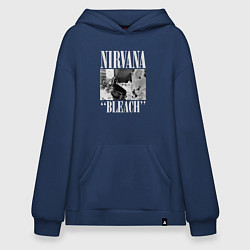 Толстовка-худи оверсайз Nirvana bleach black album, цвет: тёмно-синий