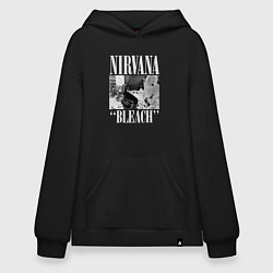 Толстовка-худи оверсайз Nirvana bleach black album, цвет: черный