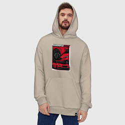 Толстовка-худи оверсайз Автомобиль Subaru WRX, цвет: миндальный — фото 2