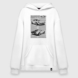 Толстовка-худи оверсайз Chevrolet Corvette, цвет: белый
