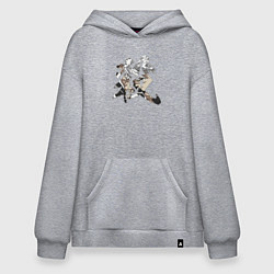 Толстовка-худи оверсайз Столп Ветра Санеми Шинадзугава Клинок рассекающий, цвет: меланж