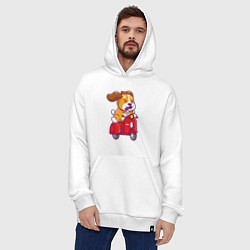 Толстовка-худи оверсайз Пёсик на мотороллере, цвет: белый — фото 2