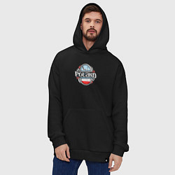 Толстовка-худи оверсайз Poland, цвет: черный — фото 2