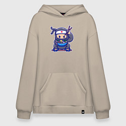 Толстовка-худи оверсайз Ниндзя рамен, цвет: миндальный