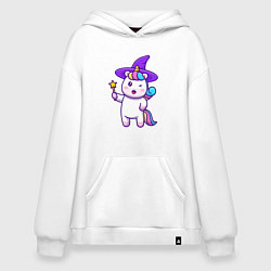 Толстовка-худи оверсайз Фея единорожка, цвет: белый