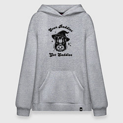 Толстовка-худи оверсайз Милая ведьма - даже плохиши иногда плачут, цвет: меланж