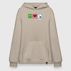 Худи оверсайз Мир любовь джаз