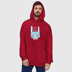 Толстовка-худи оверсайз Sweet bunny, цвет: красный — фото 2