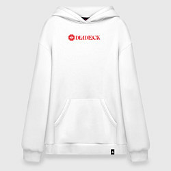 Толстовка-худи оверсайз Deadlock red logo, цвет: белый