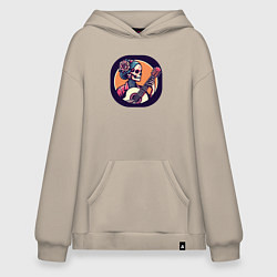 Толстовка-худи оверсайз Мёртвая гитаристка, цвет: миндальный