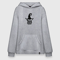 Толстовка-худи оверсайз Хэллоуин - кошелек или жизнь, цвет: меланж