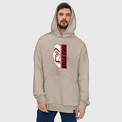 Толстовка-худи оверсайз Bella ciao - money heist, цвет: миндальный — фото 2