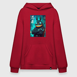 Толстовка-худи оверсайз Cyber Totoro - ninja, цвет: красный