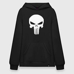 Толстовка-худи оверсайз Punisher logo, цвет: черный