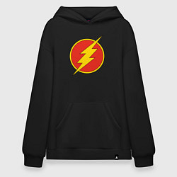 Толстовка-худи оверсайз Flash logo, цвет: черный