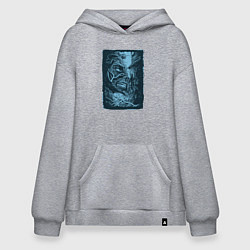 Толстовка-худи оверсайз Ужасные образы, цвет: меланж