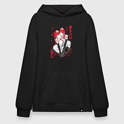 Толстовка-худи оверсайз Человек-бензопила Пауэр и Макима медсестры, цвет: черный