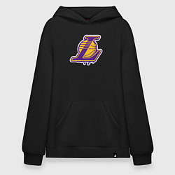 Толстовка-худи оверсайз Lakers team, цвет: черный