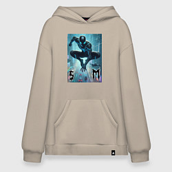 Толстовка-худи оверсайз Spider-man neon glow, цвет: миндальный