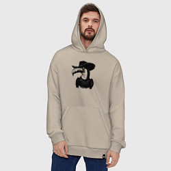 Толстовка-худи оверсайз Тукан ковбой, цвет: миндальный — фото 2