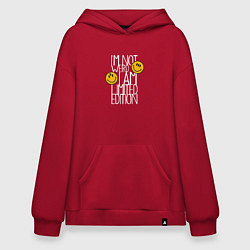 Толстовка-худи оверсайз I am limited edition, цвет: красный