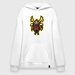 Толстовка-худи оверсайз Samurai face, цвет: белый