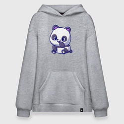 Толстовка-худи оверсайз Миленькая панда, цвет: меланж