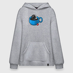 Толстовка-худи оверсайз Space tea, цвет: меланж